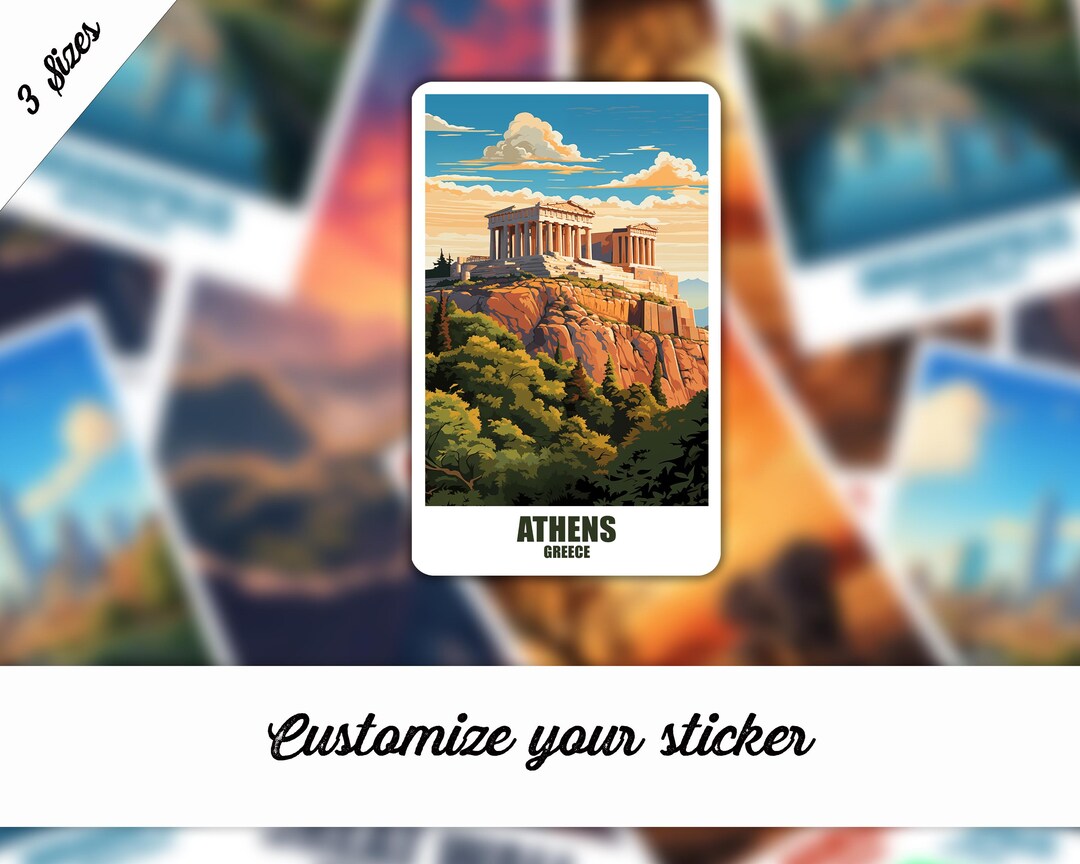 Athens Sticker, Sticker From Athens, Personalized Sticker, Sticker ...