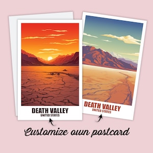 Personalisierte Death Valley Postkarte, Kalifornien Karte, Amerika Grußkarte Geschenkkarte, Reise Postkarte, Reisekarte Freunde & Familie