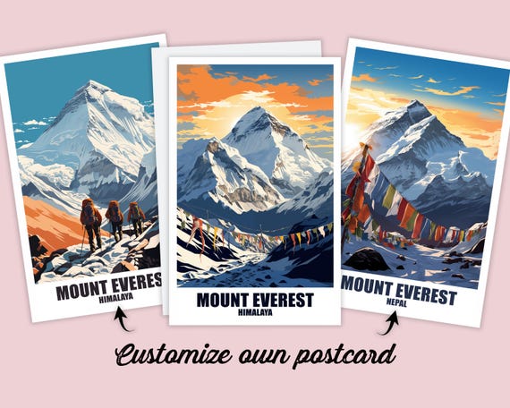 美品!! EVEREST エバレスト ピスト 530 固定 シングル パーソナライズされたエベレスト ポストカード、ネパール カード