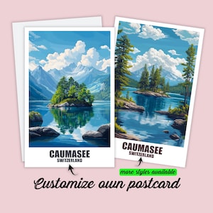 Carte postale personnalisée Caumasee Suisse carte Caumasee Cadeau personnalisable pour amis carte de voeux carte cadeau carte de voyage vacances
