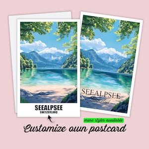 Personalized Seealpsee postcard Switzerland travel map card Personalizable gift for friends greeting card gift card holiday card