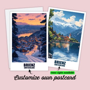 Carte postale personnalisée de Brienz Carte de Brienz Suisse Carte de vœux Carte cadeau Carte de voyage Suisse Carte postale personnalisée Amis et famille