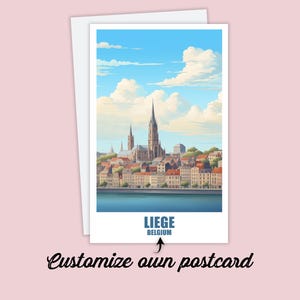 Carte postale de Liège, carte postale personnalisée Liège, Belgique Carte postale de voyage Carte cadeau, carte postale de vacances Amis et famille