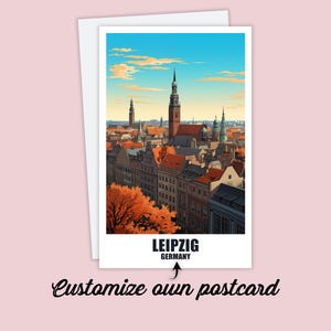 Leipzig Postkarte, Personalisierte Postkarte Leipzig, Deutschland Karte Reise Postkarte Geschenk Karte, Urlaubspostkarte Freunde & Familie