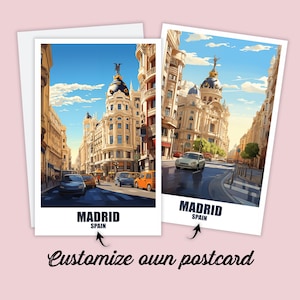 Carte postale de Madrid, carte postale personnalisée de Madrid, Espagne Carte postale de voyage Carte cadeau Madrid, carte de voyage Amis et famille