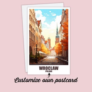 Carte postale de Wroclaw, carte postale personnalisée de Wroclaw, carte postale de voyage en Pologne, carte postale de vacances pour les amis et la famille, carte de Wroclaw