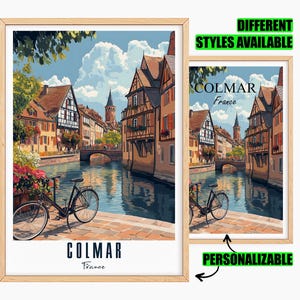 Personalizable Colmar Poster France Travel Poster Alsace Personalized Gift for Friends Personalized Poster Travel Gift Print