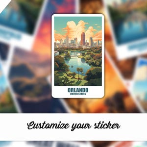 Adesivo Orlando, Adesivo personalizzato da Orlando, Florida, Adesivo regalo, Adesivo America Adesivo da viaggio Valigia da viaggio Adesivo da viaggio Laptop