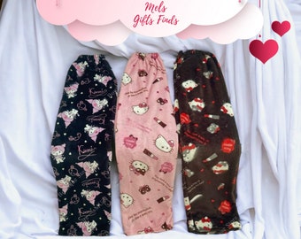 Kawaii Plush Hello Kitty Pj Bottoms Hello Kitty Pyjama Pants Sanrio Super Soft Pyjama Pants  Gift For Kitty Fans