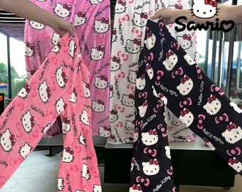 Hello Kitty Pajama Pants Sanrio Pyjama Pants Kawaii Plush Hello Kitty Pj Bottoms Gift For Her And Lovers Of Soft Plushie Finish