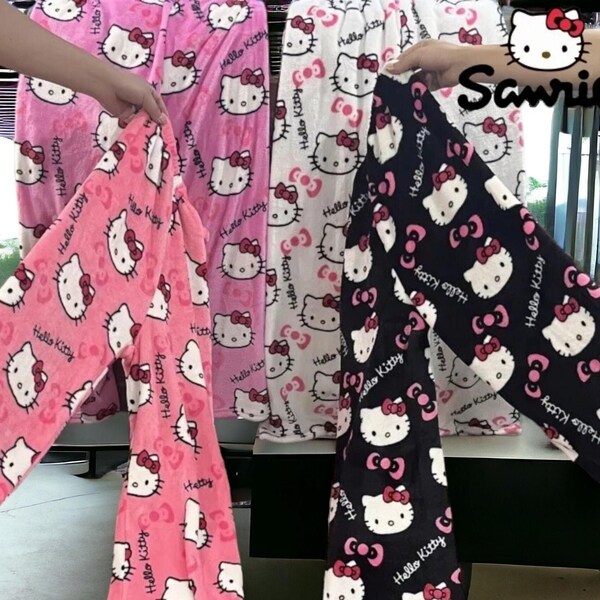 Hello Kitty Pajama Pants Sanrio Pyjama Pants Kawaii Plush Hello Kitty Pj Bottoms Gift For Her And Lovers Of Soft Plushie Finish