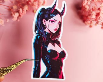 Stickers "Succubus Anime Girl" Laptop stickers, Dark Aesthetic,Waifu,Demon Gothic Gift ,Alternative, Yami Kawaii