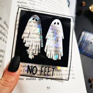 Holograficzna strona marki, przezroczysta, „Ghost No Feet” dla les amoureux des livres, cadeau lecteur, saison effrayante, wykład