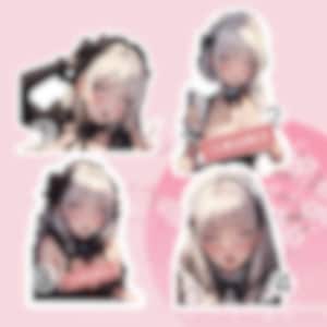 Holographic Stickers &quot;Maid Girls&quot; Ahegao face, Waifu, Adult Anime, Gift for him, Goth, Yami Kawaii,Dark Aesthetic, Laptop Sticker