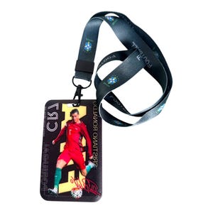 Football Lanyard with Vertical ID Holder: Sports Fan Badge Lanyard