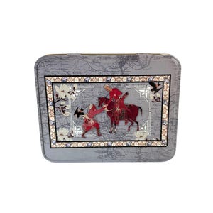 Portuguese Emperor Metal Canister: Historical Souvenir Storage Tin