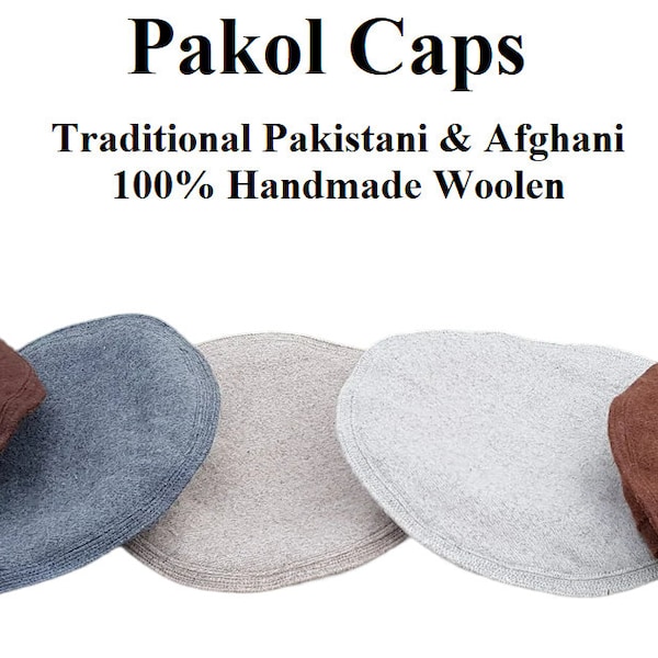 Casquette Pakol Chitrali - Chapeau Afghani Pakol - Casquette Pakul faite main 100 % laine
