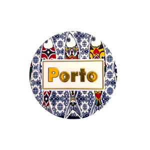 Portugal Ceramic Coasters with Cork Base Heat Resistant - Embedded Portugese Monuments & Azulejo Designs  Made in Portugal (Round)
