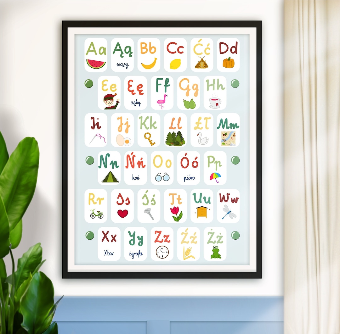 Polish Alphabet for Children to Print. - Etsy