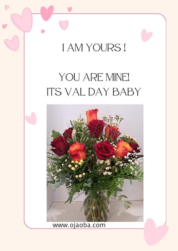 Valentine card , floral gift