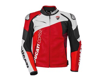 Chaqueta de cuero Ducati Corse genuina de cuero de vaca hecha a mano, chaqueta de cuero Ducati C6 estilo motociclista Motercycle para hombre, regalo para él