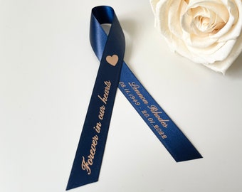 Custom Memorial Ribbon | Funeral Favor, Personalized Keepsake