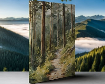 Forest Trails Landscape Hardcover Journal For Adventurers and Nature Lovers, Naturalist Hiking Camping Notebook, Arborist Exploration Diary