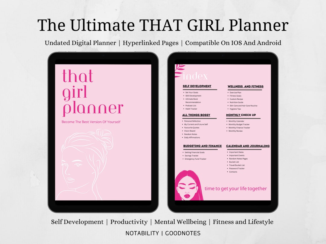 THAT GIRL Ultimate Undated Digital Planner , iPad Planner , Goodnotes ...