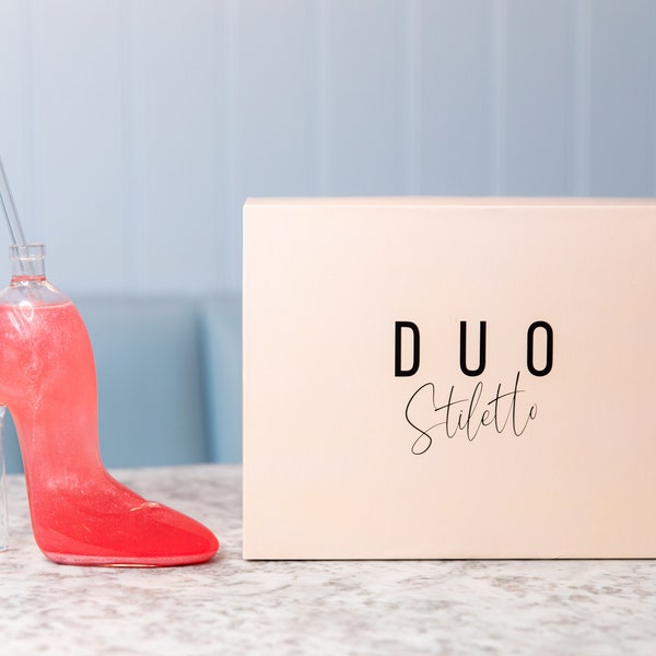 DUO Stiletto Glass Cocktail high heel Shoe