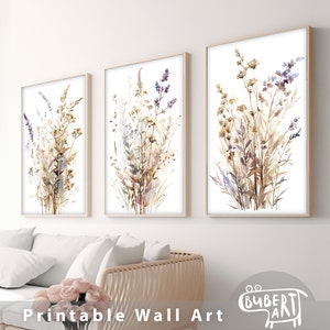 Kräuterset Aquarellmalerei Druckbare Neutrale Wandkunst Blumendruck Kraut Poster