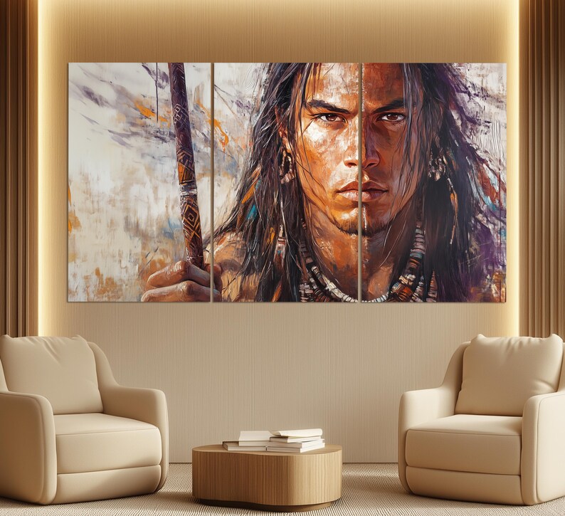 Native American Wall Art, First Nations Warrior Canvas Print, Indian ...