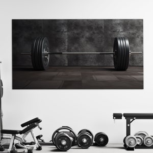 Barbell Canvas Print, Weightlifting Wall Art, Gym Wall Decor, Fitness Wall Art, Fitness Painting, Bodybuilding Poster, Bodybuilder Gift