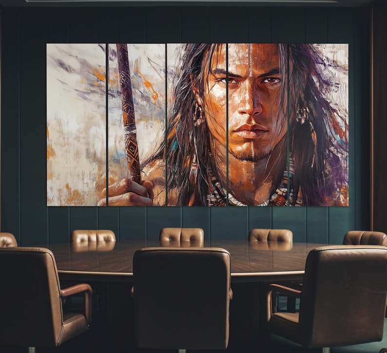 Native American Wall Art, First Nations Warrior Canvas Print, Indian ...