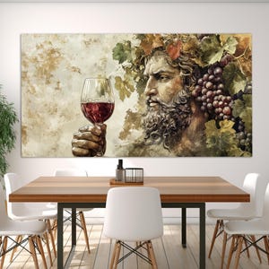 Wine Wall Art, Dionysus - God of Wine-Making Canvas Print, Kitchen Wall Decor, Ancient Greek Mythology, Dionysos, Bacchus Canvas Print