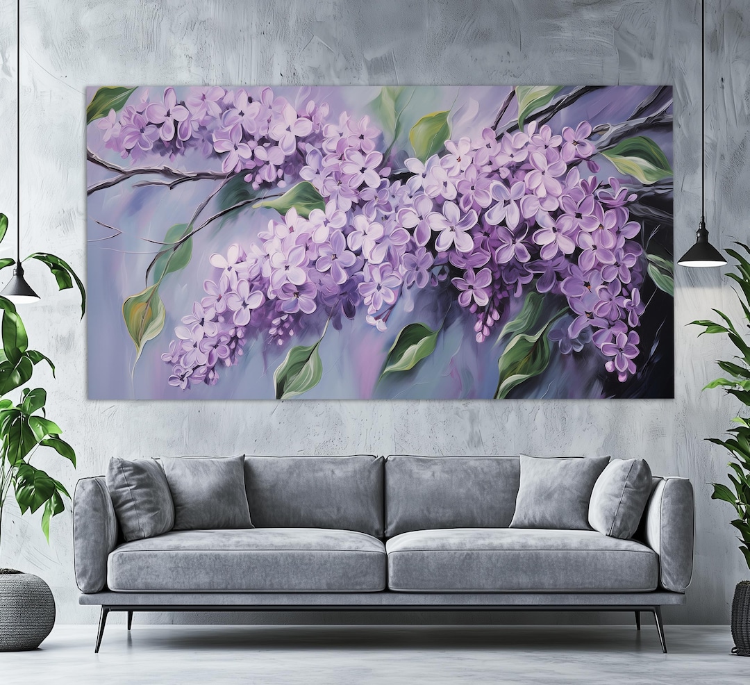 Lilac Flowers Canvas Print, Floral Wall Decor, Romantic Wall Art ...