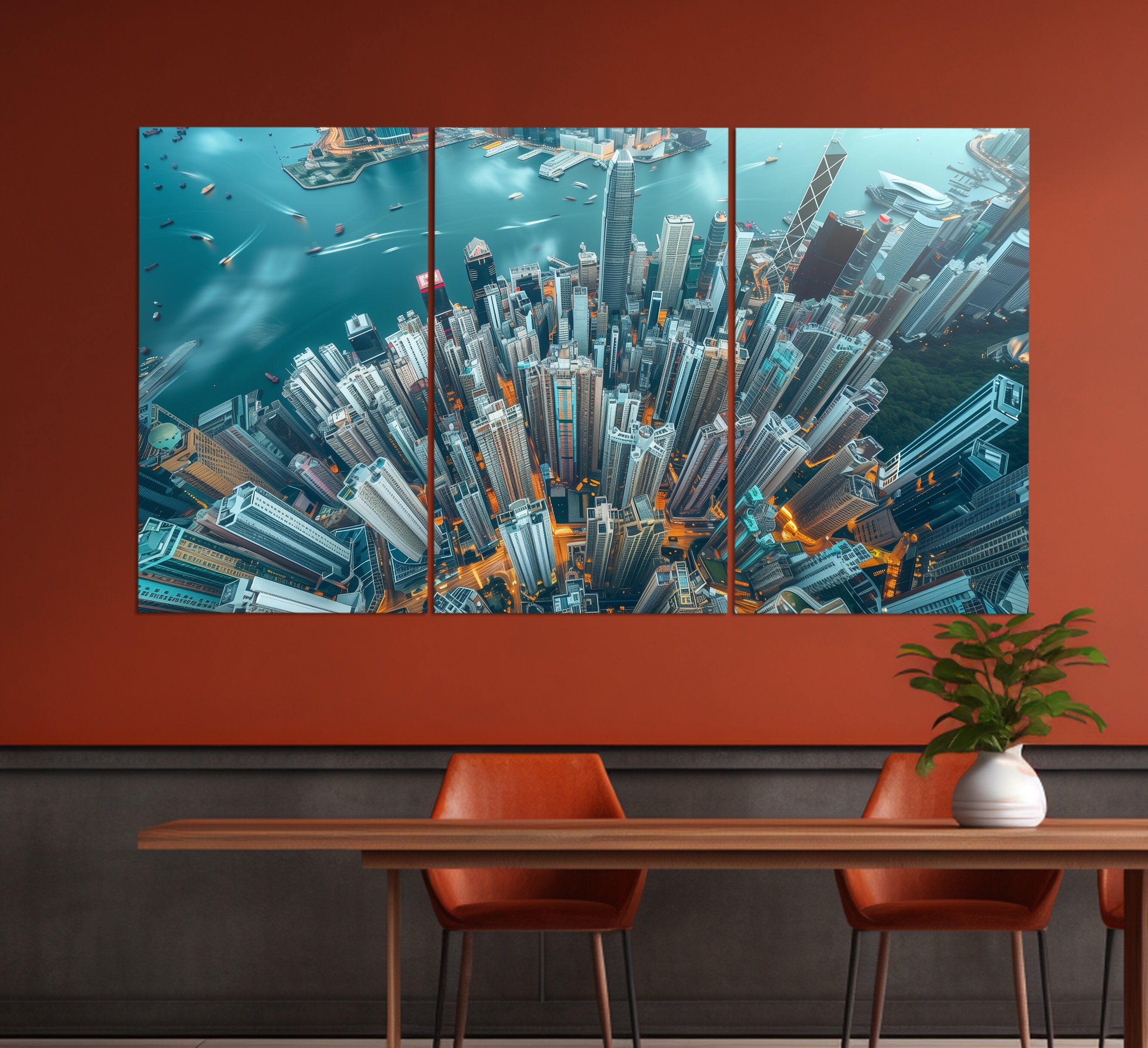 HONG KONG COLOURFULNESS GICLEE CANVAS ART PRINT POSTER