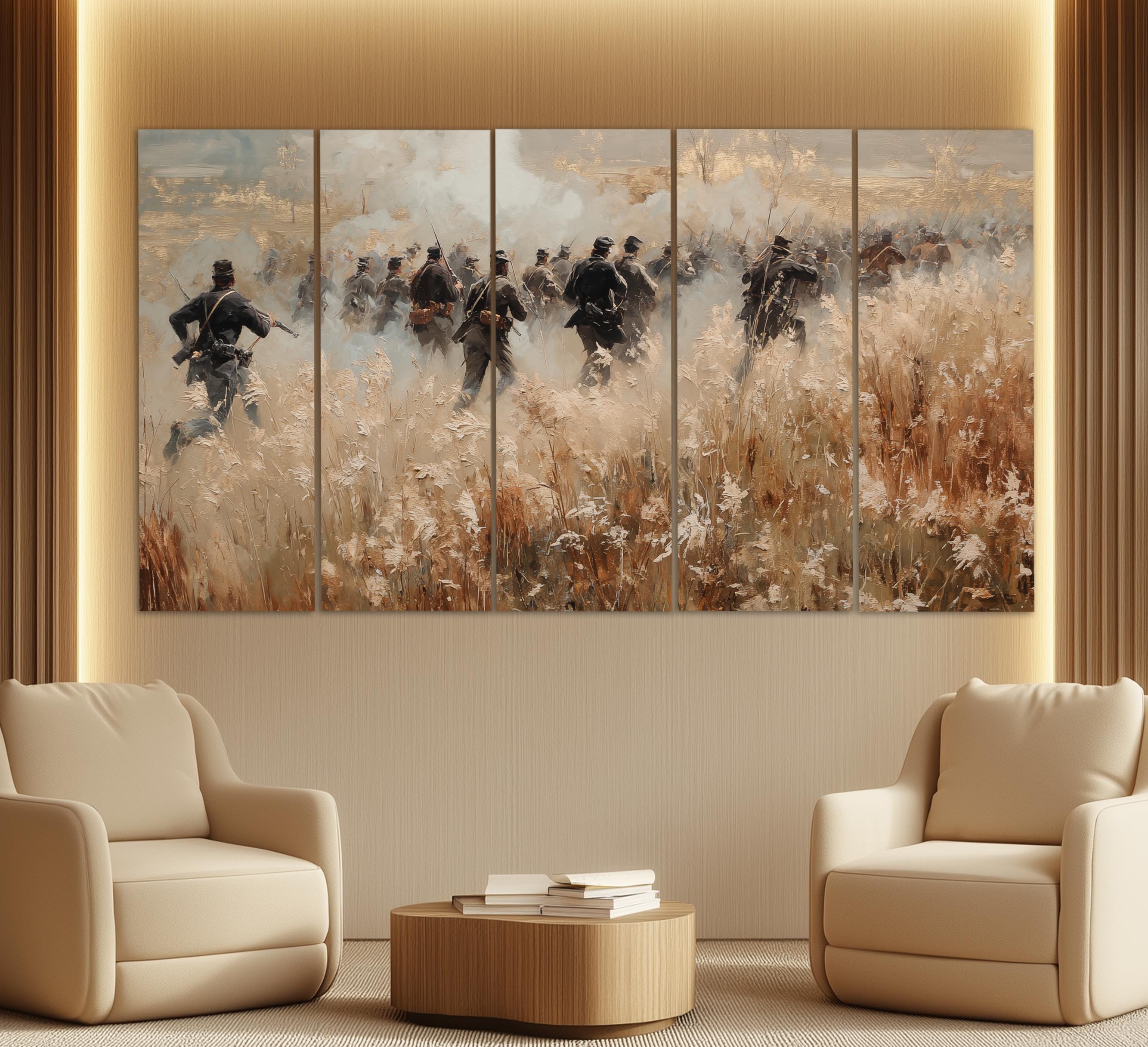 American Civil War Canvas Print in a Vintage Oil Painting Style ...
