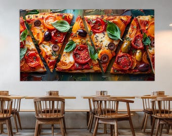 Pizza Wall Art, Kitchen Wall Decor, Restaurant Decor, Pizza Lover Gift, Pizzeria Decor, Bakery Art, Pizza Canvas Print