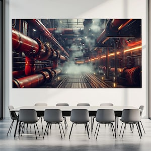 Heavy Industry Wall Art, Abstract Factory Canvas Print, Industrial Wall Art, Factory Poster, Industrial Print, Factory Wall Decor