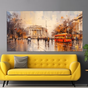 Skopje Canvas Print in a Vintage Oil Painting Style, Abstract Skopje Wall Art, Skopje Painting, North Macedonia Wall Art, Macedonia Canvas