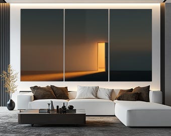 Open Door Minimalist Canvas Print, Contemporary Wall Art, Design Studio Decor