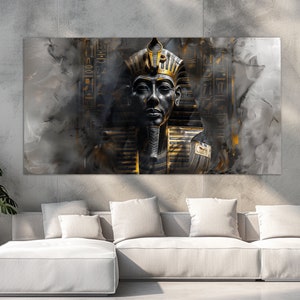 Egyptian Pharaon Canvas Print, Ancient Egyptian Wall Art, Pharaon Canvas Art, Pharaon Painting, Egyptian Poster, Ancient Egypt Wall Art