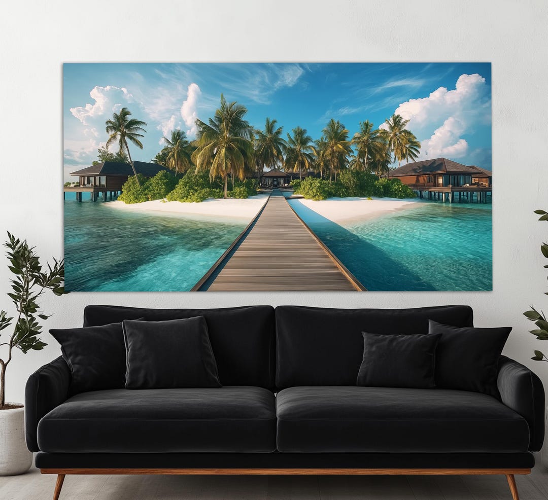 Maldives Wall Art, Maldives Canvas Print, Paradise Beach Canvas Art ...