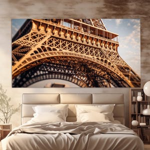 Abstract Eiffel Tower Canvas Print, Paris Wall Art, Eiffel Tower Painting, French Wall Art, Paris Tower Canvas Art
