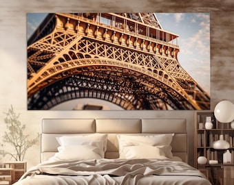 Abstract Eiffel Tower Canvas Print, Paris Wall Art, Eiffel Tower Painting, French Wall Art, Paris Tower Canvas Art