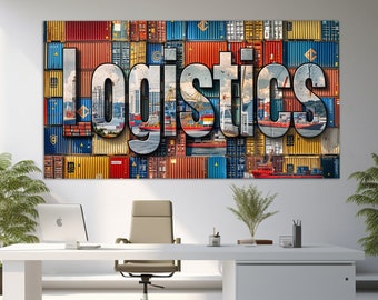 Decorazione murale logistica, decorazione murale ufficio logistico, regalo per logistici, decorazione murale carico, decorazione murale compagnia di spedizioni,