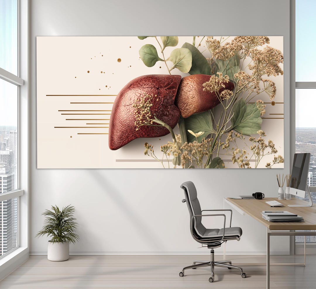 Abstract Human Liver Anatomy Canvas Print, Hepatologist Gift ...