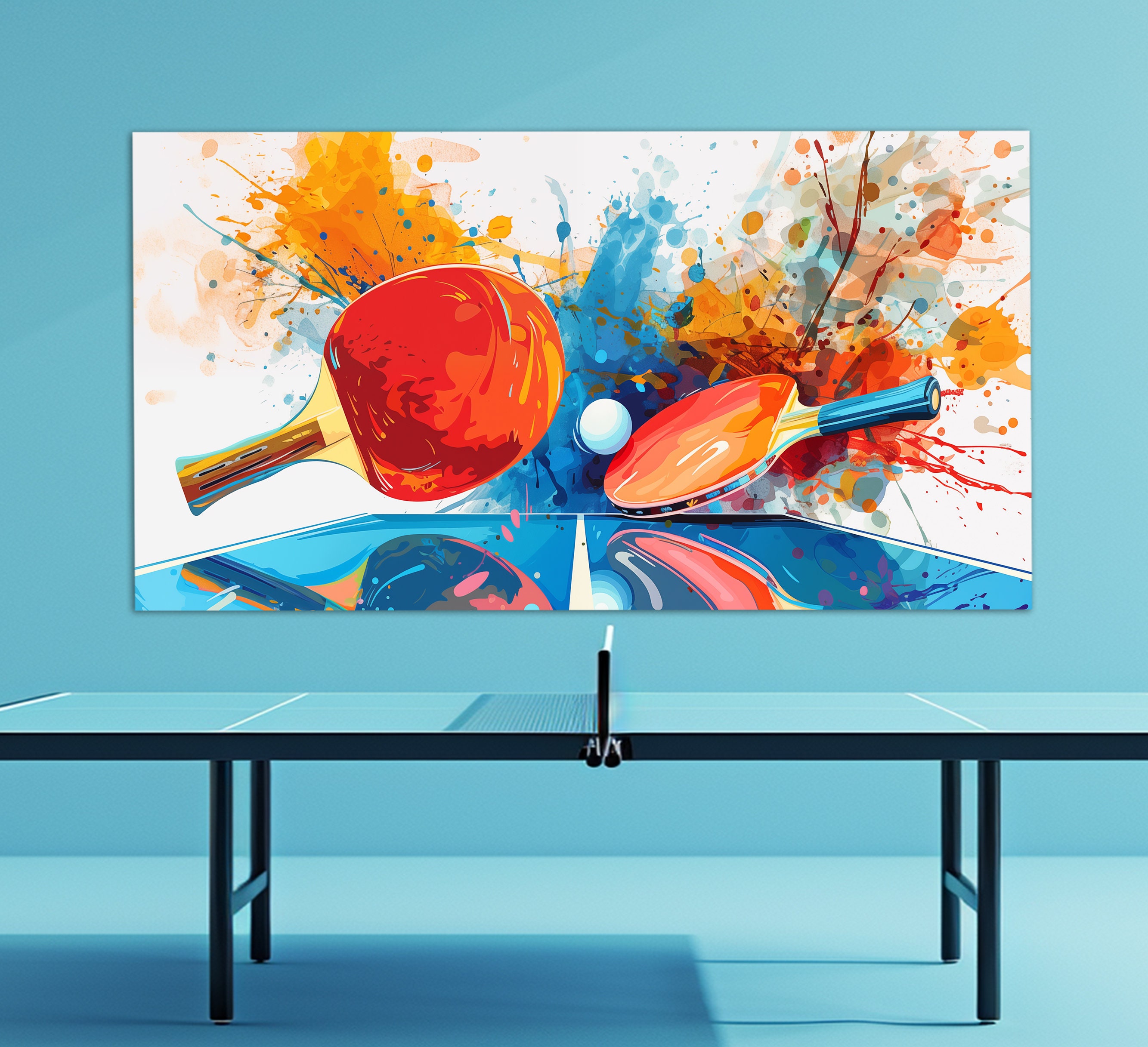 Impression sur toile tableau sur toile châssis bleu art abstrait peinture 308 cuisine chambre à coucher salon couloir 60 x 90 cm | Leroy Merlin