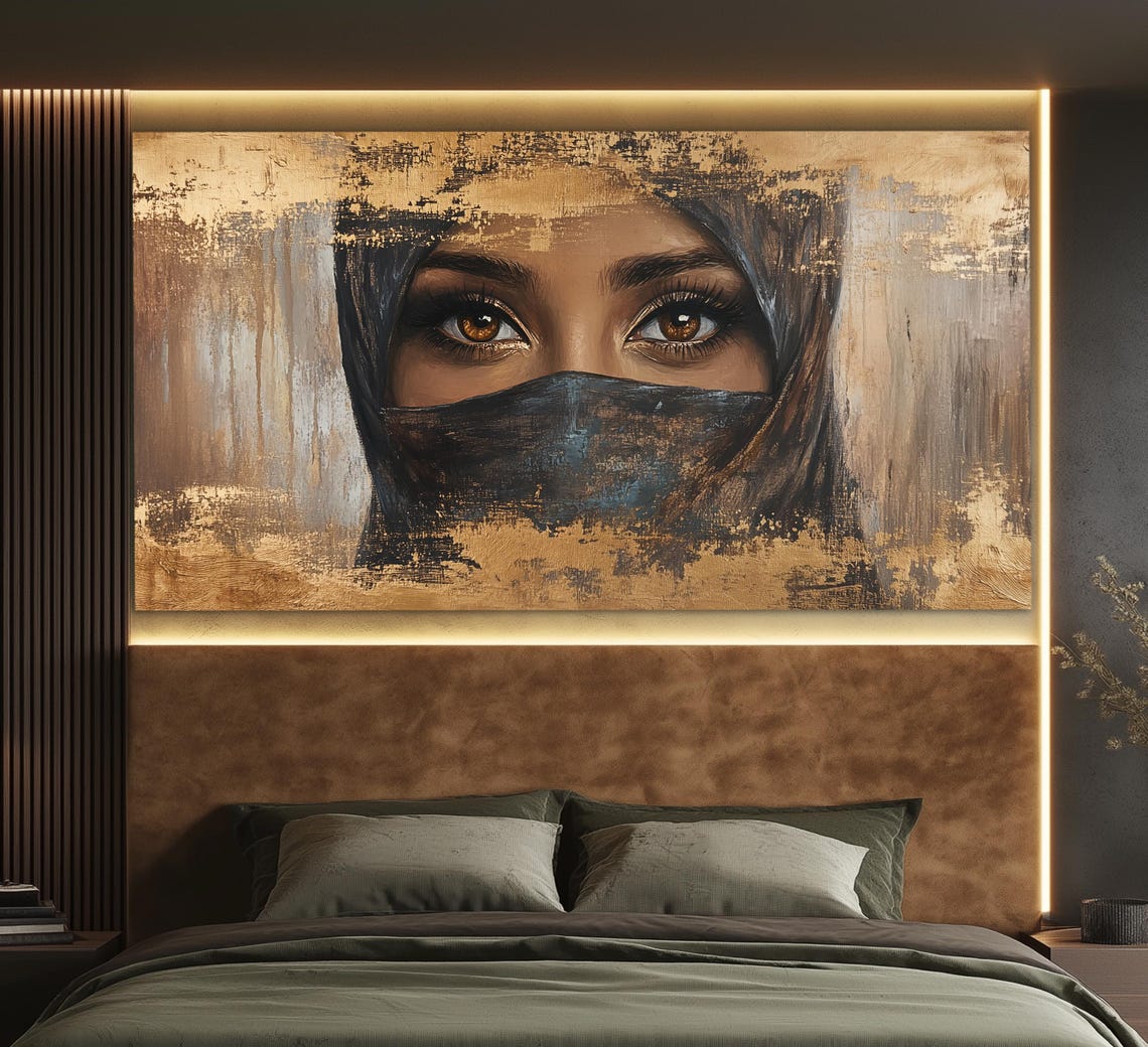 Beautiful Arab Woman Canvas Print In A Vintage Oil Painting Style Beautiful Arab Woman Canvas Print In A Vintage Oil Painting Style