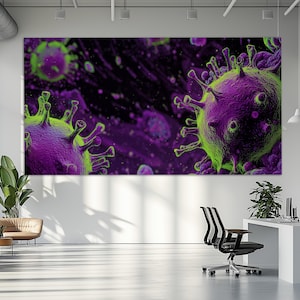 Viruses Canvas Print, Chemistry Wall Art, Virus Poster, Chemistry Wall Decor, Laboratory Wall Decor, Biology Class Decor, Virus Print